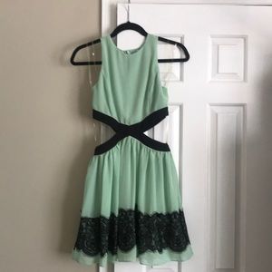 Mustard seed cut out mint dress